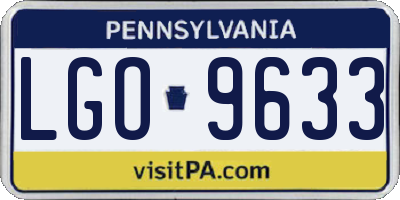 PA license plate LGO9633