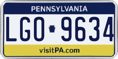PA license plate LGO9634