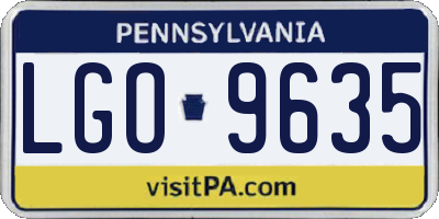 PA license plate LGO9635