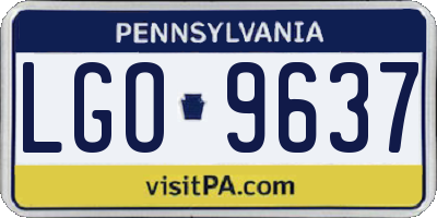 PA license plate LGO9637