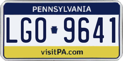 PA license plate LGO9641