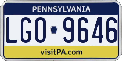 PA license plate LGO9646