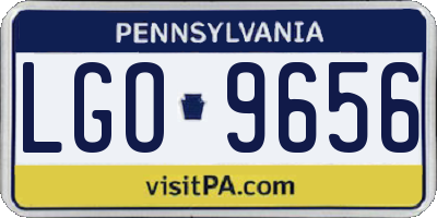 PA license plate LGO9656