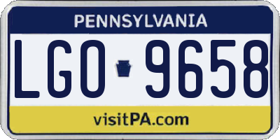 PA license plate LGO9658