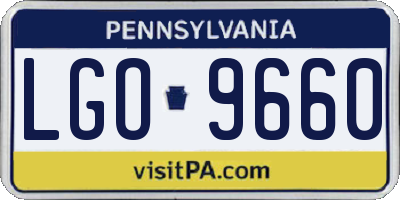 PA license plate LGO9660