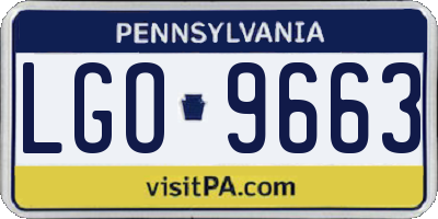 PA license plate LGO9663