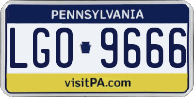 PA license plate LGO9666