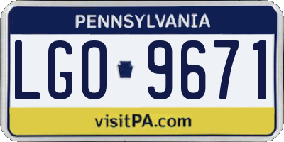 PA license plate LGO9671