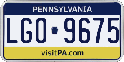 PA license plate LGO9675