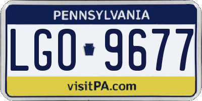 PA license plate LGO9677