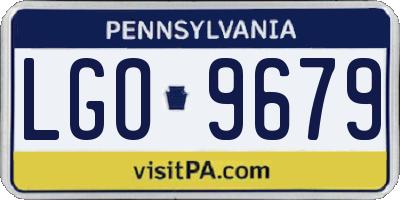 PA license plate LGO9679
