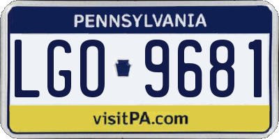 PA license plate LGO9681