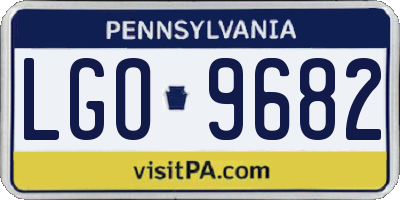 PA license plate LGO9682