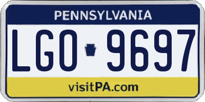 PA license plate LGO9697