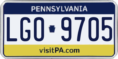 PA license plate LGO9705