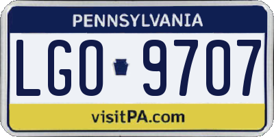 PA license plate LGO9707