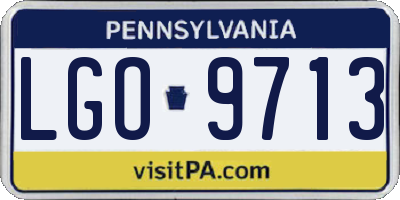 PA license plate LGO9713