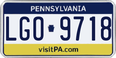 PA license plate LGO9718