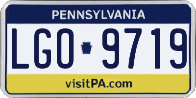 PA license plate LGO9719