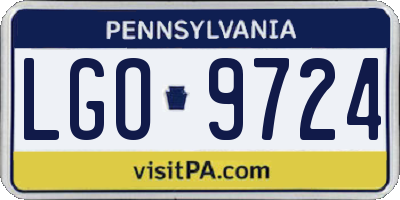 PA license plate LGO9724