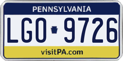 PA license plate LGO9726