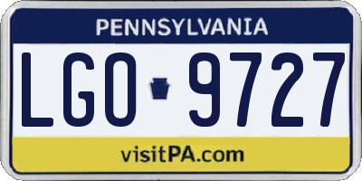 PA license plate LGO9727
