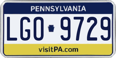 PA license plate LGO9729