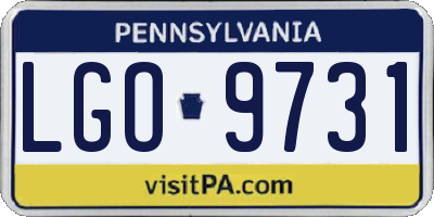 PA license plate LGO9731