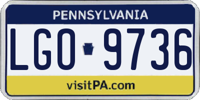 PA license plate LGO9736