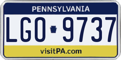 PA license plate LGO9737