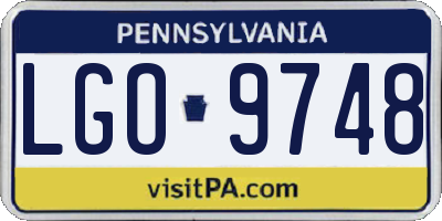 PA license plate LGO9748