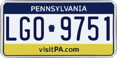 PA license plate LGO9751