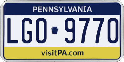 PA license plate LGO9770