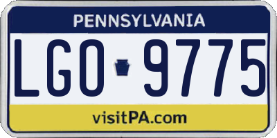 PA license plate LGO9775