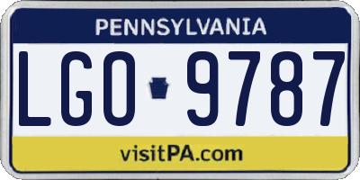 PA license plate LGO9787