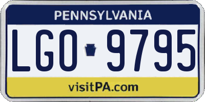 PA license plate LGO9795