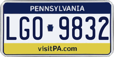 PA license plate LGO9832