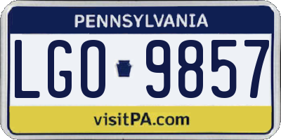 PA license plate LGO9857