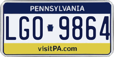 PA license plate LGO9864