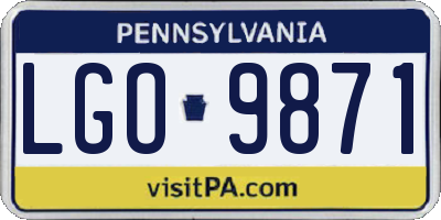 PA license plate LGO9871