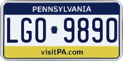 PA license plate LGO9890