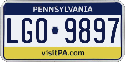 PA license plate LGO9897