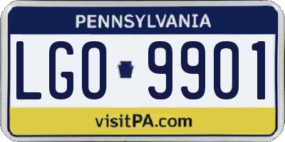 PA license plate LGO9901