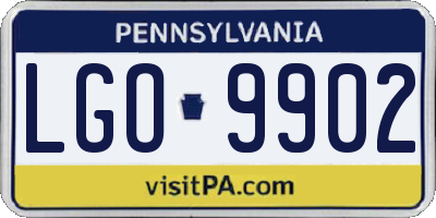 PA license plate LGO9902
