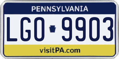 PA license plate LGO9903