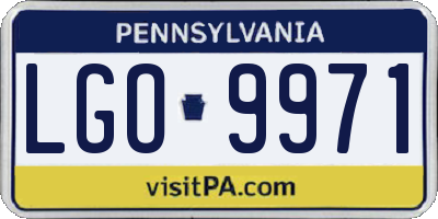 PA license plate LGO9971