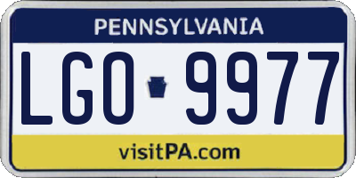 PA license plate LGO9977