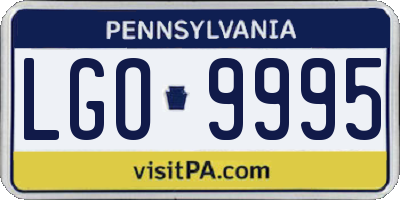 PA license plate LGO9995