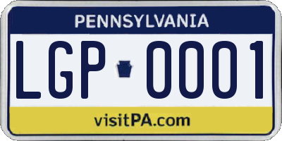 PA license plate LGP0001