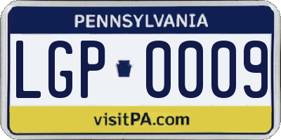 PA license plate LGP0009